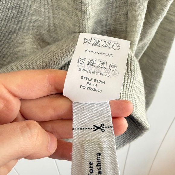 J. Crew 100% Merino Wool Light Gray Crewneck Sweater with Zipper - Picture 8 of 11